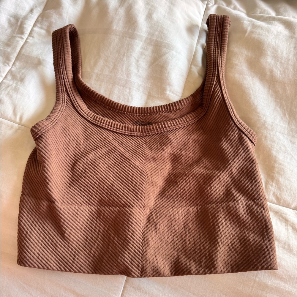Tilly's Brown Ribbed Tank Top